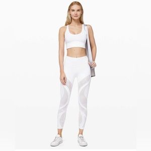 Wunder Under Lace Lululemon lace Leggings - white - workout